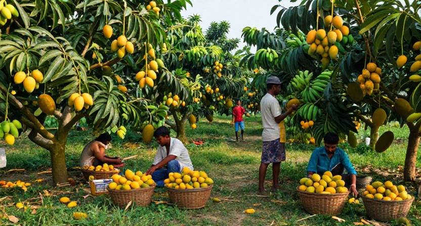 ফলবাগানে সোনালি ফলন, বাণিজ্যিক ফল চাষে কৃষকরা লাভবান