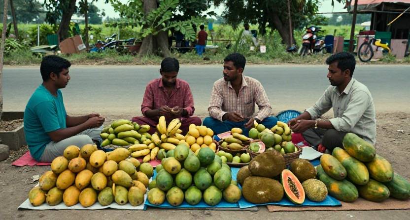 ফলের স্টল ও ফলের সাজ