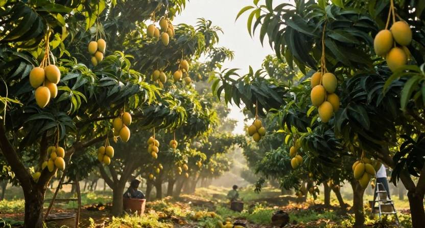 আম বাগানে সোনালি ফলন, গাছে গাছে থোকায় থোকায় আম