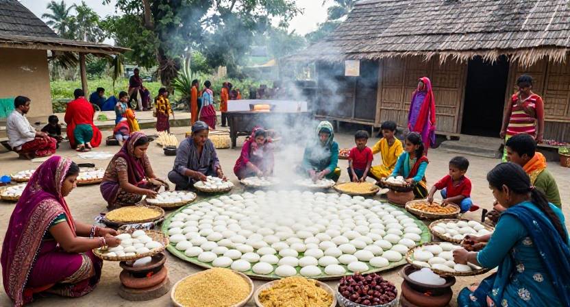 নবান্ন ও পৌষ পার্বণ - কৃষি উৎসবের আনন্দঘন দৃশ্য
