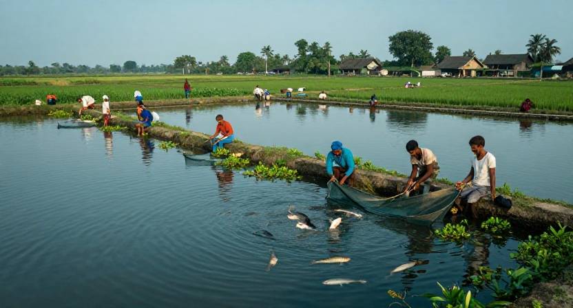 পুকুরে মাছ চাষ
